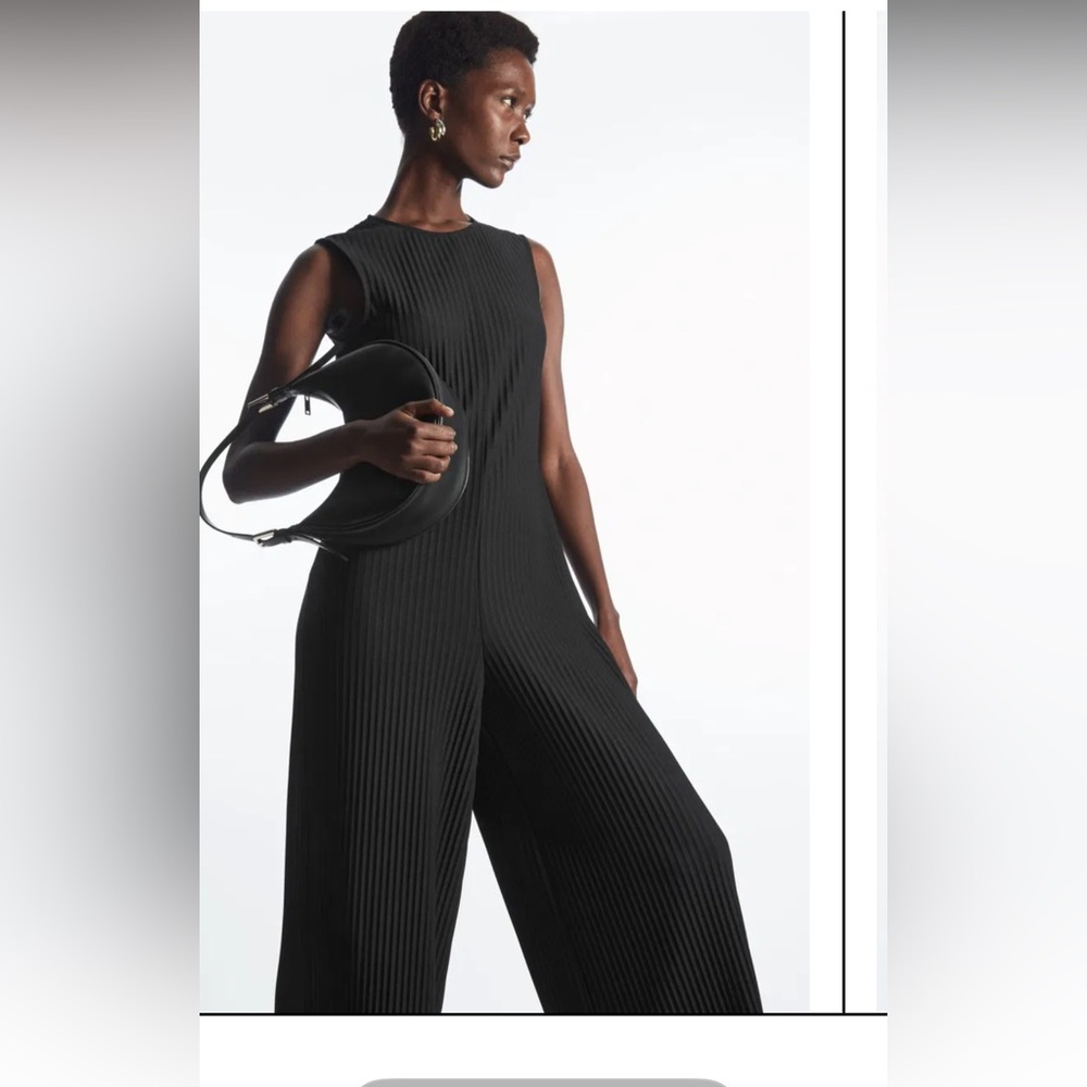 COS Black Ribbed Sleeveless Jumpsuit - Picture 3 of 13